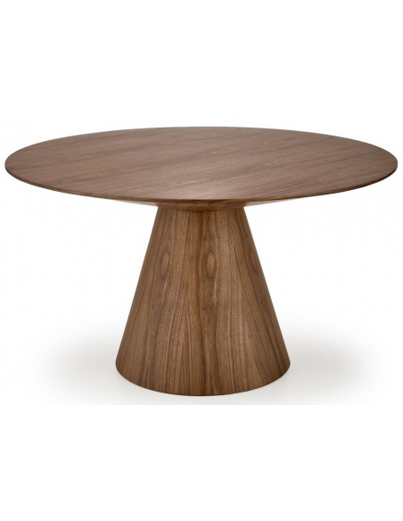 rundt spisebord valnød træ moderne design