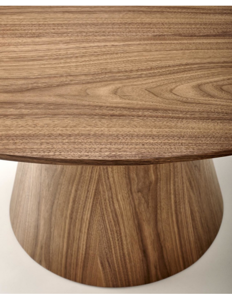 rundt spisebord valnød træ moderne design