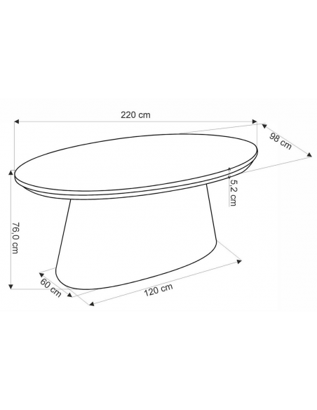 ovalt spisebord valnød træ moderne design