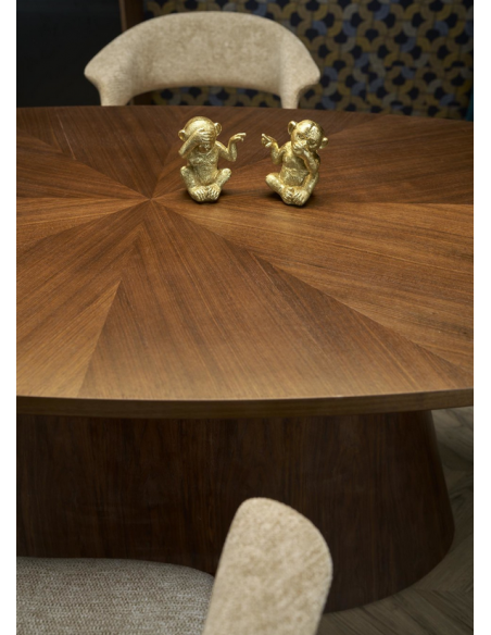 ovalt spisebord valnød træ moderne design