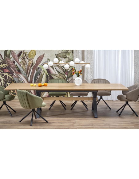 spisebord udtræk tillægsplader egetræ eg træ moderne design