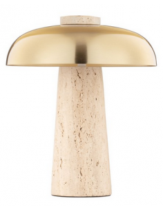 bordlampe moderne design led sten travertin marmor