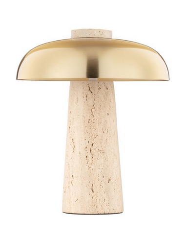 bordlampe moderne design led sten travertin marmor