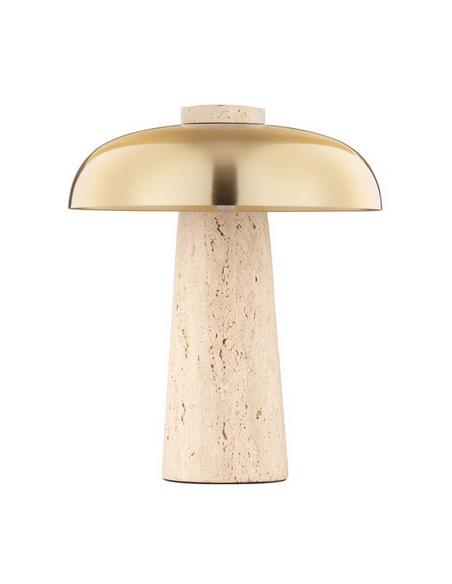 bordlampe moderne design led sten travertin marmor