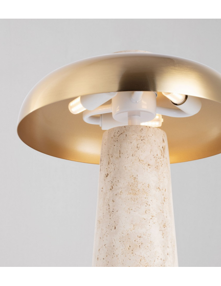 bordlampe moderne design led sten travertin marmor