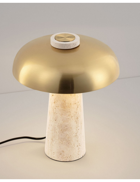 bordlampe moderne design led sten travertin marmor