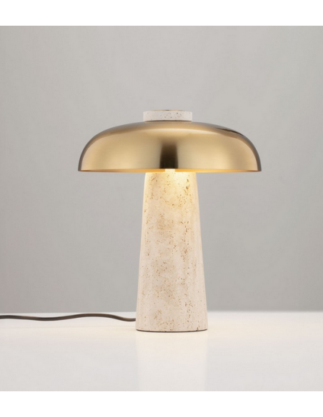 bordlampe moderne design led sten travertin marmor