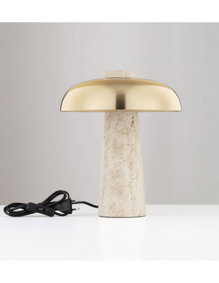 bordlampe moderne design led sten travertin marmor
