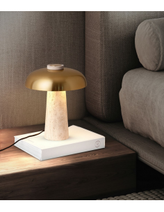 bordlampe moderne design led sten travertin marmor 2