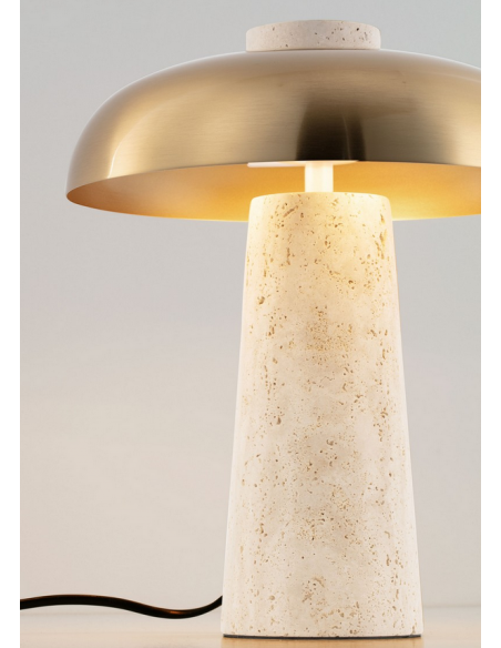 bordlampe moderne design led sten travertin marmor