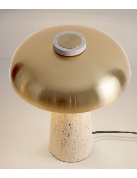 bordlampe moderne design led sten travertin marmor