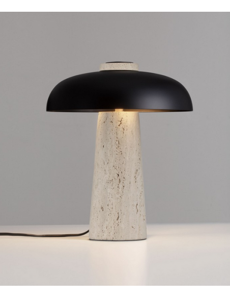 bordlampe moderne design led sten travertin marmor