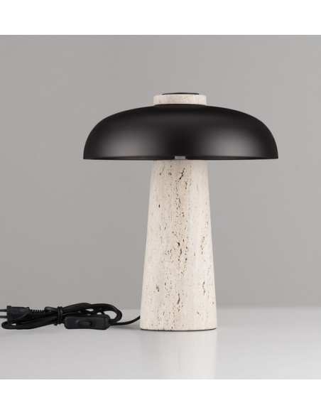 bordlampe moderne design led sten travertin marmor