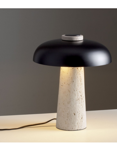 bordlampe moderne design led sten travertin marmor