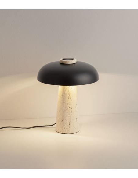 bordlampe moderne design led sten travertin marmor