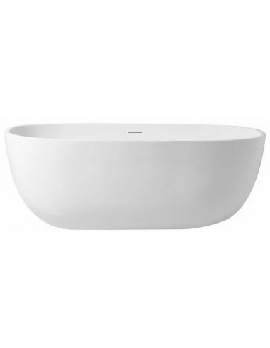 fritstående badekar 170 moderne design badeværelse indretning skinnende højglans blank hvid akryl