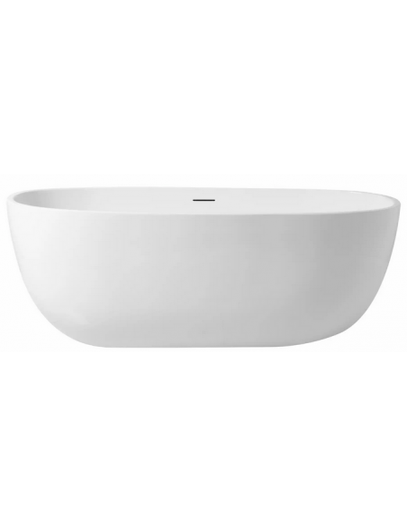fritstående badekar 170 moderne design badeværelse indretning skinnende højglans blank hvid akryl