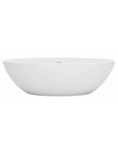 fritstående badekar mat hvid solid surface sten ovalt fristående 180