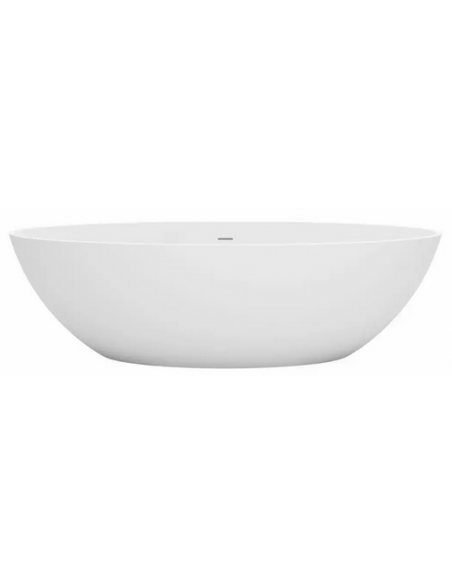 fritstående badekar mat hvid solid surface sten ovalt fristående 180