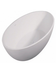 fritstående badekar mat hvid solid surface sten ovalt fristående 180 2