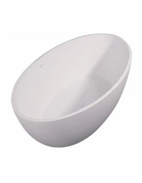 fritstående badekar mat hvid solid surface sten ovalt fristående 180