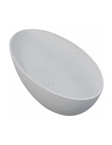 fritstående badekar mat hvid solid surface sten ovalt fristående 180