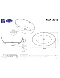 fritstående badekar mat solid surface sten ovalt fristående 180 2