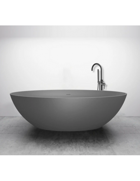 fritstående badekar mat solid surface sten ovalt fristående 180