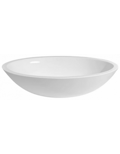 oval håndvask bord bordplade underskab hvid blank højglans mat solid surface