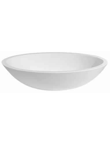 oval håndvask bord bordplade underskab hvid blank højglans mat solid surface