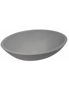 oval håndvask bord bordplade underskab blank højglans mat solid surface