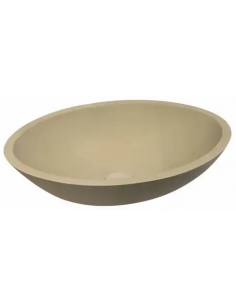 oval håndvask bord bordplade underskab blank højglans mat solid surface