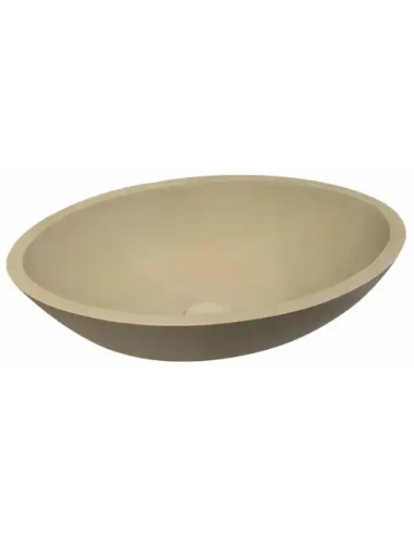 oval håndvask bord bordplade underskab blank højglans mat solid surface