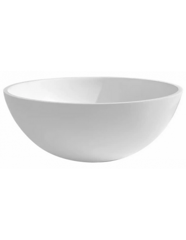 rund håndvask bord bordplade underskab hvid blank højglans mat solid surface