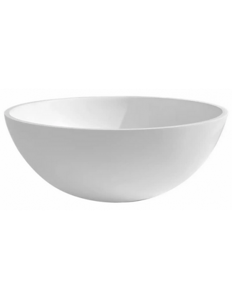 rund håndvask bord bordplade underskab hvid blank højglans mat solid surface