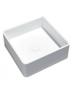håndvask bord bordplade underskab hvid blank højglans mat solid surface