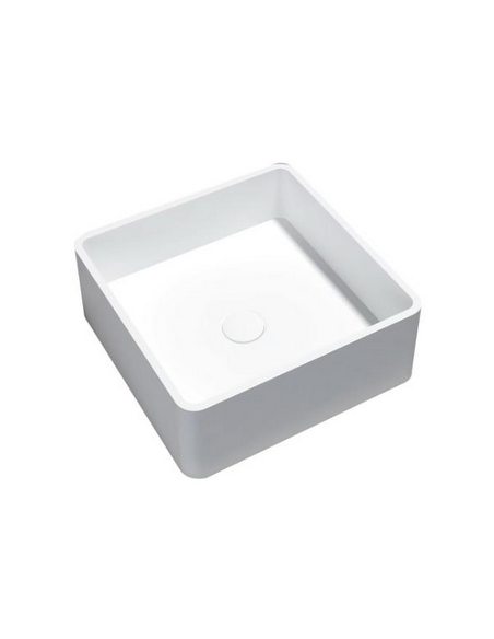 håndvask bord bordplade underskab hvid blank højglans mat solid surface