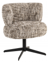 Alexis spisebordsstol med armlæn og drejefod i metal og polyester H79 cm - Sort/Meleret brun
