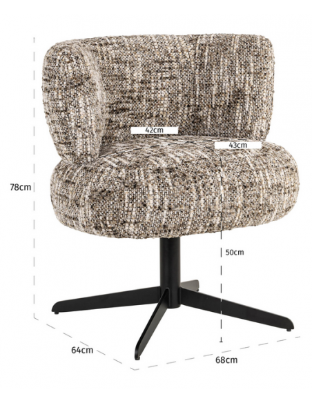 Spisebordsstol med armlæn og drejefod moderne design