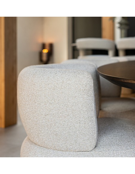 Spisebordsstol med armlæn og drejefod moderne design beige