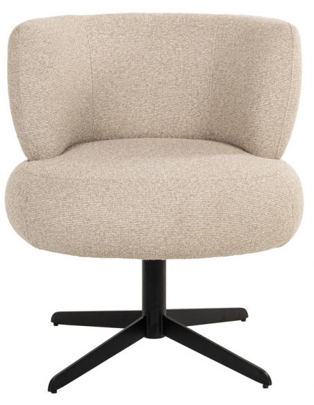 Spisebordsstol med armlæn og drejefod moderne design beige