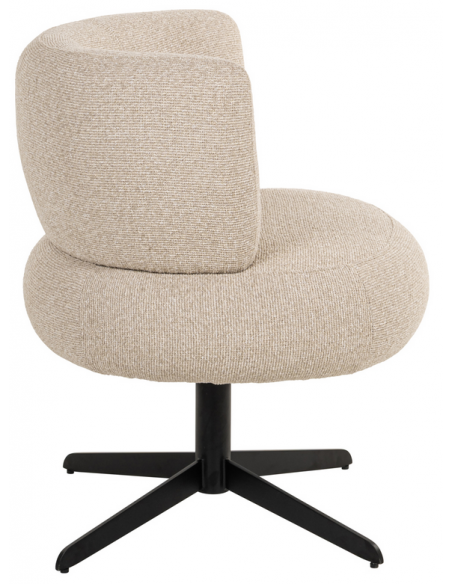 Spisebordsstol med armlæn og drejefod moderne design beige