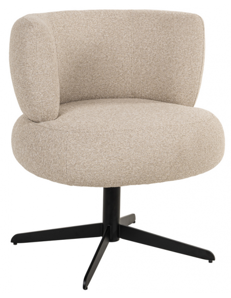 Spisebordsstol med armlæn og drejefod moderne design beige
