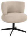 Alexis spisebordsstol med armlæn og drejefod i metal og polyester H79 cm - Sort/Beige