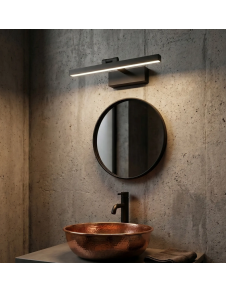 væglampe badeværelseslampe moderne design led soveværelse spejl sort