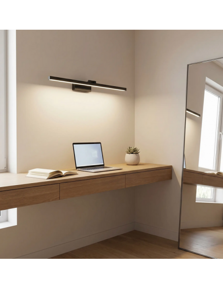 væglampe badeværelseslampe moderne design led soveværelse spejl sort
