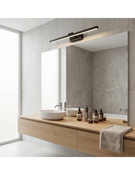 væglampe badeværelseslampe moderne design led soveværelse spejl sort