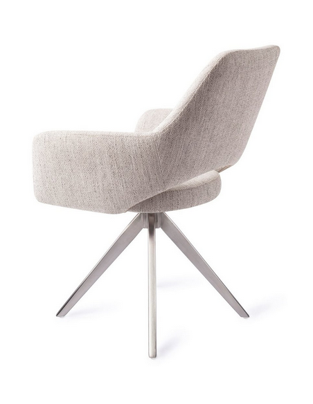spisebordsstol med armlæn og drejefod stof moderne design drej drejefunktion sølv