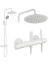 BEZ Brusesæt med rainshower og termostat H84,5 - 120,5 cm - Mat hvid