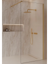Brusevæg med profil 110 x 200 cm - Mat guld/Klar